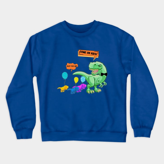 Funny  T- Rex Crewneck Sweatshirt by Taz Maz Design